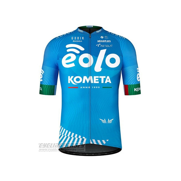 2021 Cycling Jersey Eolo Kometa Blue Short Sleeve and Bib Short